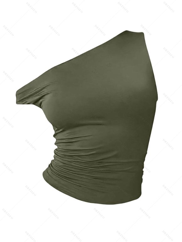 Vacation Couple Outfit Skew Neck Tank Top Tropical Banana Leaf Print Belt Pants and Shirt Shorts Set - Blanc S | US 4