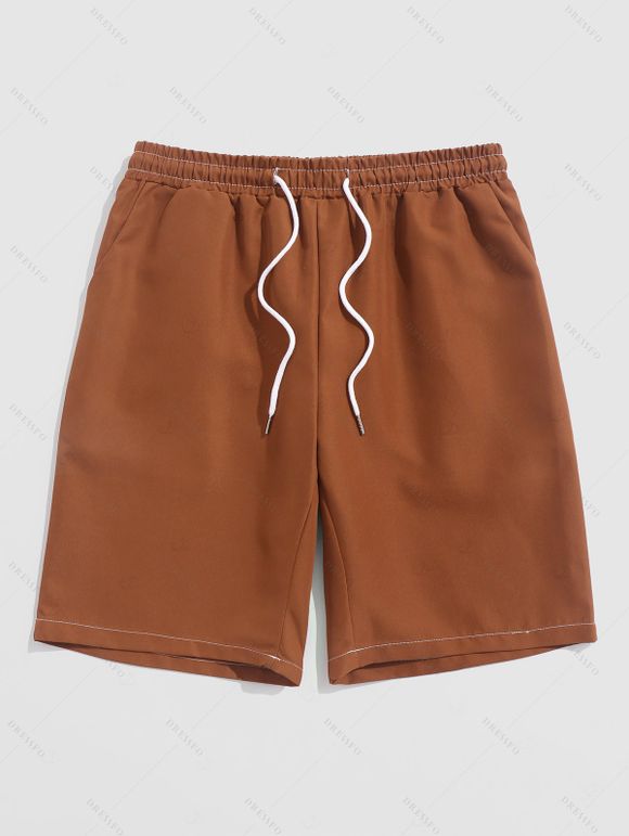 Vacation Couple Outfit Skew Neck Tank Top Tropical Banana Leaf Print Belt Pants and Shirt Shorts Set - Blanc S | US 4