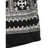 Vintage Vacation Couple Outfit Ethnic Print Tank Top Wide Leg Pants and Geometric Hollow Out Shirt Set - BLACK S | US 4