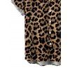 Vacation Couple Outfit Leopard Pattern Pocket Off the Shoulder Romper and Roll Up Sleeve Shirt Set - marron foncé S | US 4