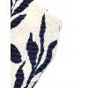 Vacation Couple Outfit Leaf Silhouette Print Smocked Tied Off the Shoulder Romper and Geometric Hollow Out Shirt Set - Noir S | US 4