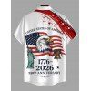Men's Independence Day Shirt American Flag Eagle Statue of Liberty 250th Anniversary Print Patriotic Shirt - Blanc 5XL