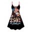 Independence Day Dress Eagle American Flag Elements 250 Anniversary Print Spaghetti Strap Patriotic Dress - Noir XXXXXL | US 20