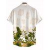 Men's Hawaii Vacation Shirt Tropical Banana Leaf Print Button Up Shirt - Blanc 5XL