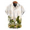 Men's Hawaii Vacation Shirt Tropical Banana Leaf Print Button Up Shirt - Blanc 5XL