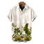 Men's Hawaii Vacation Shirt Tropical Banana Leaf Print Button Up Shirt - Blanc 5XL