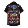 Independence Day Couple Outfit 250th Anniversary Eagle American Flag Elements Print Dress and Shirt Patriotic Set - Noir S | US 4