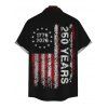 Independence Day Couple Outfit Vintage American Flag 250th Anniversary Print Dress and Roll Up Sleeve Shirt Patriotic Set - Noir S | US 4