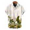 Vacation Couple Outfit Skew Neck Tank Top Tropical Banana Leaf Print Belt Pants and Shirt Shorts Set - Blanc S | US 4