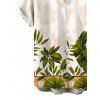 Vacation Couple Outfit Skew Neck Tank Top Tropical Banana Leaf Print Belt Pants and Shirt Shorts Set - Blanc S | US 4