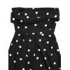 Vintage Vacation Jumpsuit Polka Dots Print Ruched Off the Shoulder Wide Leg Jumpsuit - Noir XL | US 12
