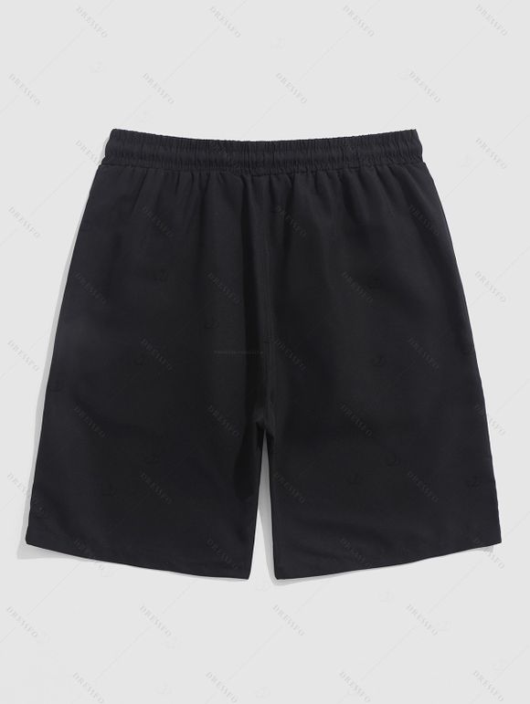 Vacation Couple Outfit Padded Cropped Tank Top Monochrome Shell Leaf Print Belt Pants and Shirt Shorts Set - Noir S | US 4