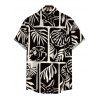 Vacation Couple Outfit Padded Cropped Tank Top Monochrome Shell Leaf Print Belt Pants and Shirt Shorts Set - Noir S | US 4