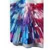 Independence Day Couple Outfit Radial Dynamic American Flag Star Stripe Print Ruched Bust Belt Dress and Shirt Patriotic Set - multicolor A S | US 4