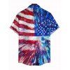 Independence Day Couple Outfit Radial Dynamic American Flag Star Stripe Print Ruched Bust Belt Dress and Shirt Patriotic Set - multicolor A S | US 4