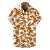 Men's Vacation Shirt Allover Vintage Botanical Floral Silhouette Print Button Up Shirt - Brun Légère XXXXXL | US 20