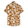 Men's Vacation Shirt Allover Vintage Botanical Floral Silhouette Print Button Up Shirt - Brun Légère XXXXXL | US 20
