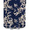 Men's Vacation Shirt Botanical Silhouette Print Button Up Shirt - Bleu de Minuit XXXXXL | US 20