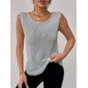 Casual Knitted Tank Top Solid Color Scoop Neck Summer Tank Top - Gris M | US 6