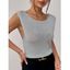 Casual Knitted Tank Top Solid Color Scoop Neck Summer Tank Top - Gris L | US 8