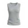 Casual Knitted Tank Top Solid Color Scoop Neck Summer Tank Top - Gris XL | US 10