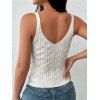 Solid Color Casual Tank Top Cable Knit Cropped Tank Top - Blanc S | US 4