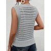 Solid Color Knitted Tank Top Hollow Out Round Color Summer Tank Top - Gris Clair S | US 4