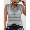 Solid Color Knitted Tank Top Hollow Out Round Color Summer Tank Top - Gris Clair M | US 6