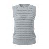 Solid Color Knitted Tank Top Hollow Out Round Color Summer Tank Top - Gris Clair L | US 8