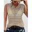 Solid Color Knitted Tank Top Hollow Out Round Color Summer Tank Top - Gris Clair S | US 4