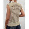 Solid Color Knitted Tank Top Hollow Out Round Color Summer Tank Top - café lumière S | US 4