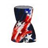 Vintage Independence Day Couple Outfit American Flag Elements Print Pocket Off the Shoulder Romper and Shirt Patriotic Set - BLACK S | US 4