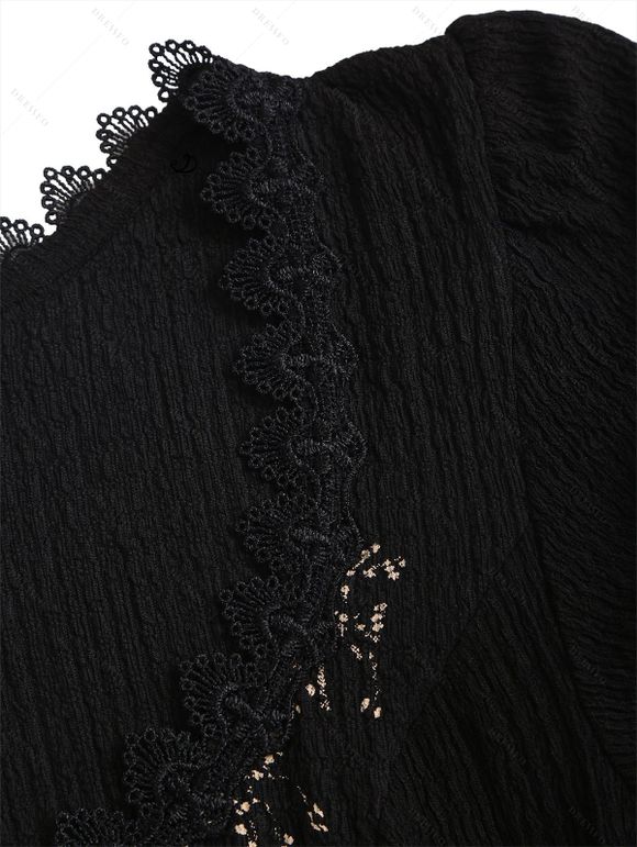 Robe mini vintage à ourlet asymétrique et découpe festonnée - Noir XXL | US 12