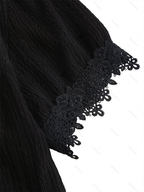 Robe mini vintage à ourlet asymétrique et découpe festonnée - Noir XXL | US 12