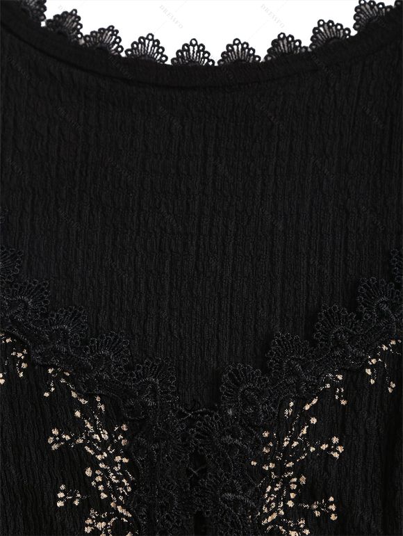 Robe mini vintage à ourlet asymétrique et découpe festonnée - Noir XXL | US 12