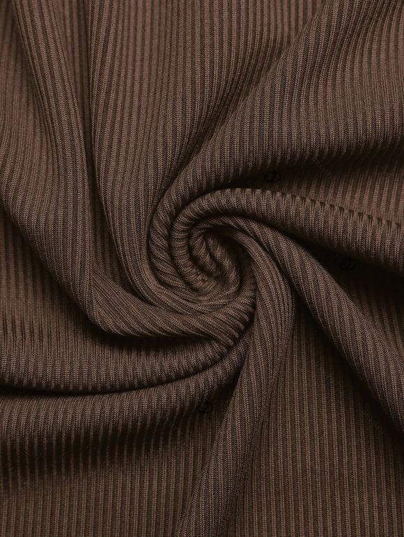 Casual Wide Leg Jumpsuit Solid Color Draped Neck Ruched Open Back Jumpsuit - marron foncé XL | US 10