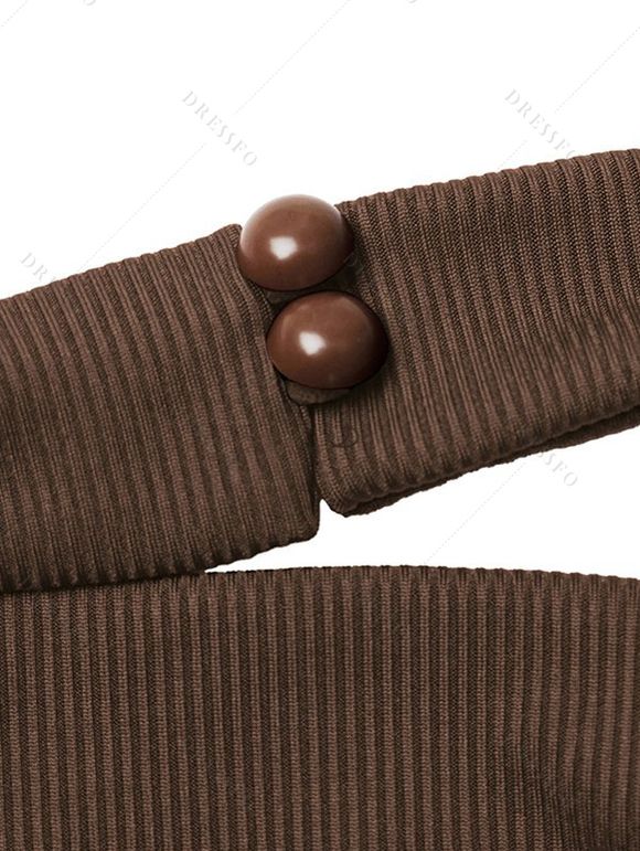 Casual Wide Leg Jumpsuit Solid Color Draped Neck Ruched Open Back Jumpsuit - marron foncé XL | US 10