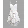 Robe vintage à imprimé floral discret et ourlet asymétrique - Blanc S | US 4