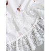 Robe vintage à imprimé floral discret et ourlet asymétrique - Blanc L | US 8