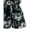 Vacation Romper Colored Flower Tropical Leaf Print Off the Shoulder Romper - Noir XL | US 12