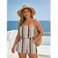 Casual Romper Geometric Ethnic Print Pocket Off the Shoulder Romper - Brun S | US 4