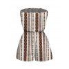 Casual Romper Geometric Ethnic Print Pocket Off the Shoulder Romper - Brun XXL | US 14