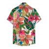 Vacation Couple Outfit Skew Neck Ruched Tank Top Vibrant Tropical Floral Leaf Belt Pants and Shirt Shorts Set - multicolor S | US 4