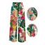 Vacation Wide Leg Pants Vibrant Tropical Floral Leaf Print Pocket Belt Pants - multicolor XXXXXL | US 20