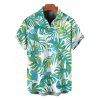 Men's Hawaiian Vacation Shirt Watercolor Monstera Palm Leaf Print Button Up Beach Shirt - Vert clair 5XL