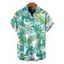 Men's Hawaiian Vacation Shirt Watercolor Monstera Palm Leaf Print Button Up Beach Shirt - Vert clair 5XL