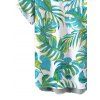 Men's Hawaiian Vacation Shirt Watercolor Monstera Palm Leaf Print Button Up Beach Shirt - Vert clair 5XL