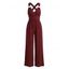 Solid Color Straight Leg Jumpsuit O Ring High Waist Jumpsuit - Rouge Vineux XL | US 10
