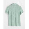 Men's Casual Shirt Textured Knitted Solid Color Button Up Shirt - Vert clair 2XL
