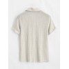 Chemise décontractée pour homme, en maille texturée, couleur unie, à boutons - Abricot XL